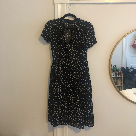 Reformation PASADENA black flower midi dress XS/S - Picture 3 of 4